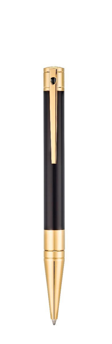 Bolígrafo de diseño en negro brillante y oro amarillo