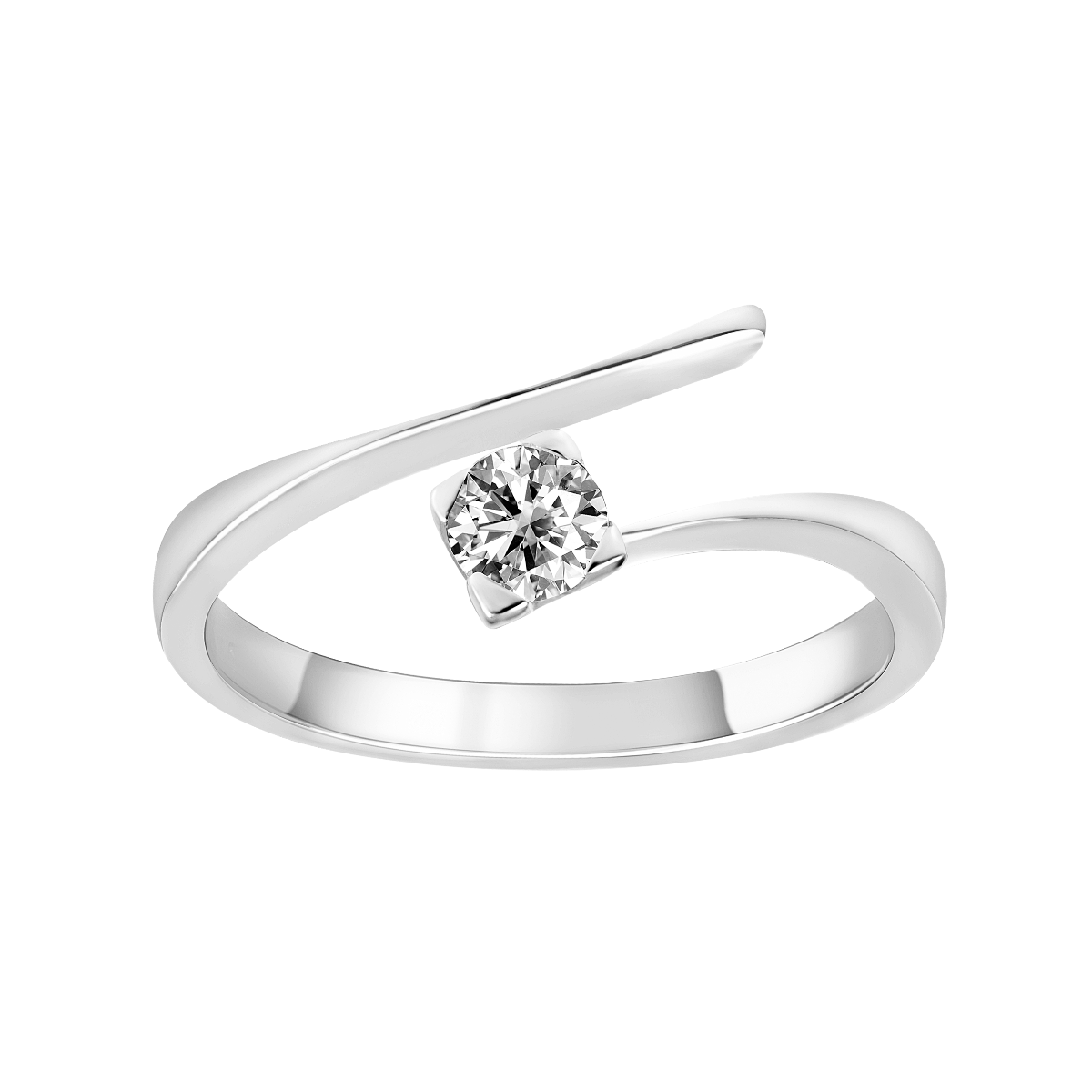 Solitário de diamantes em ouro branco
