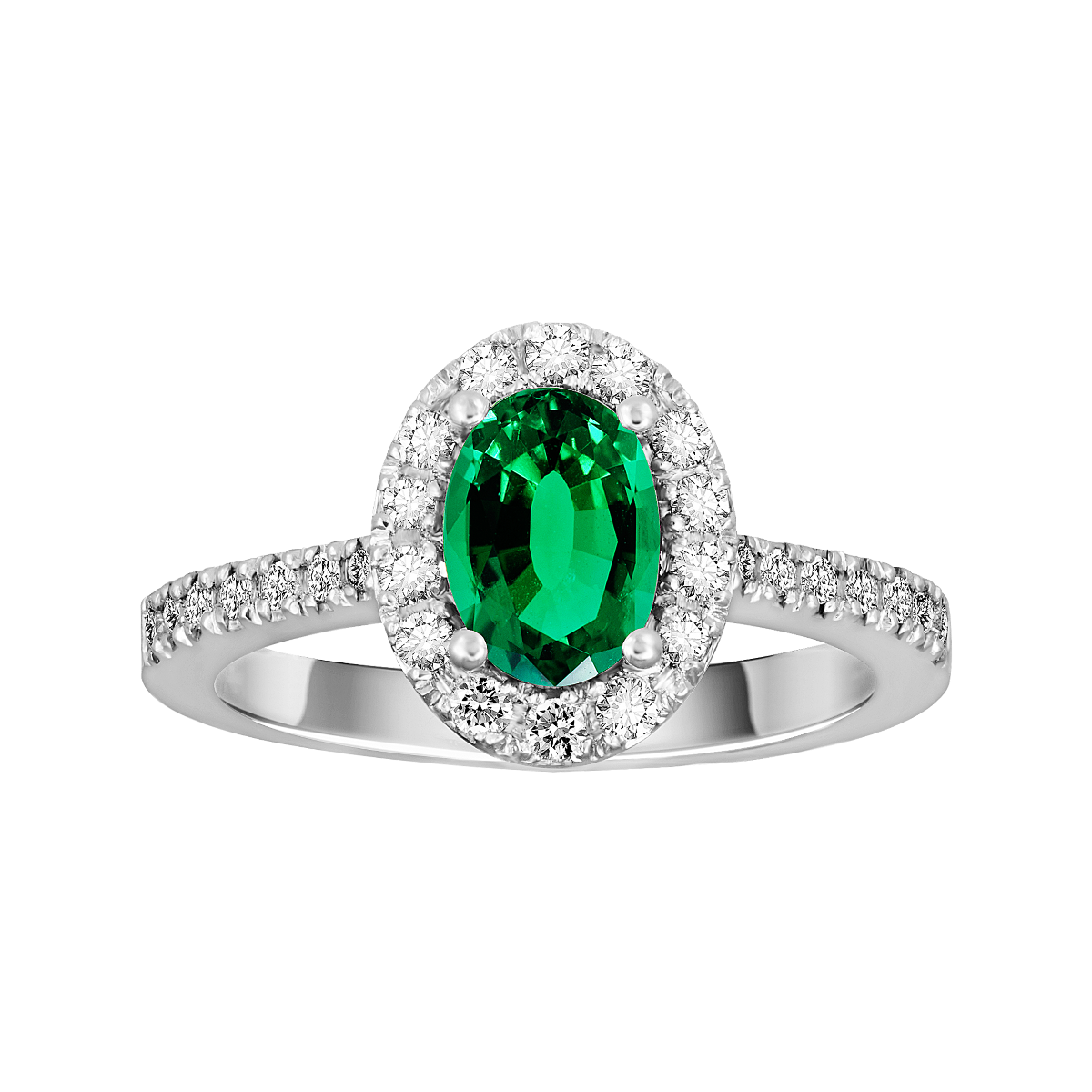 Anillo de esmeralda y diamantes