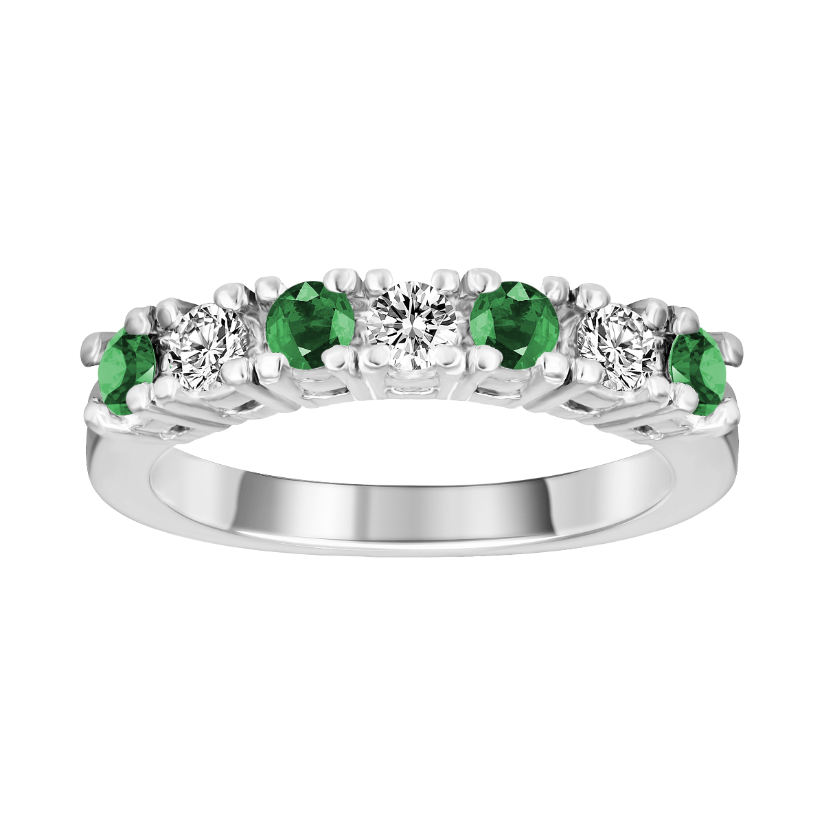Anillo de esmeralda y diamantes oro blanco