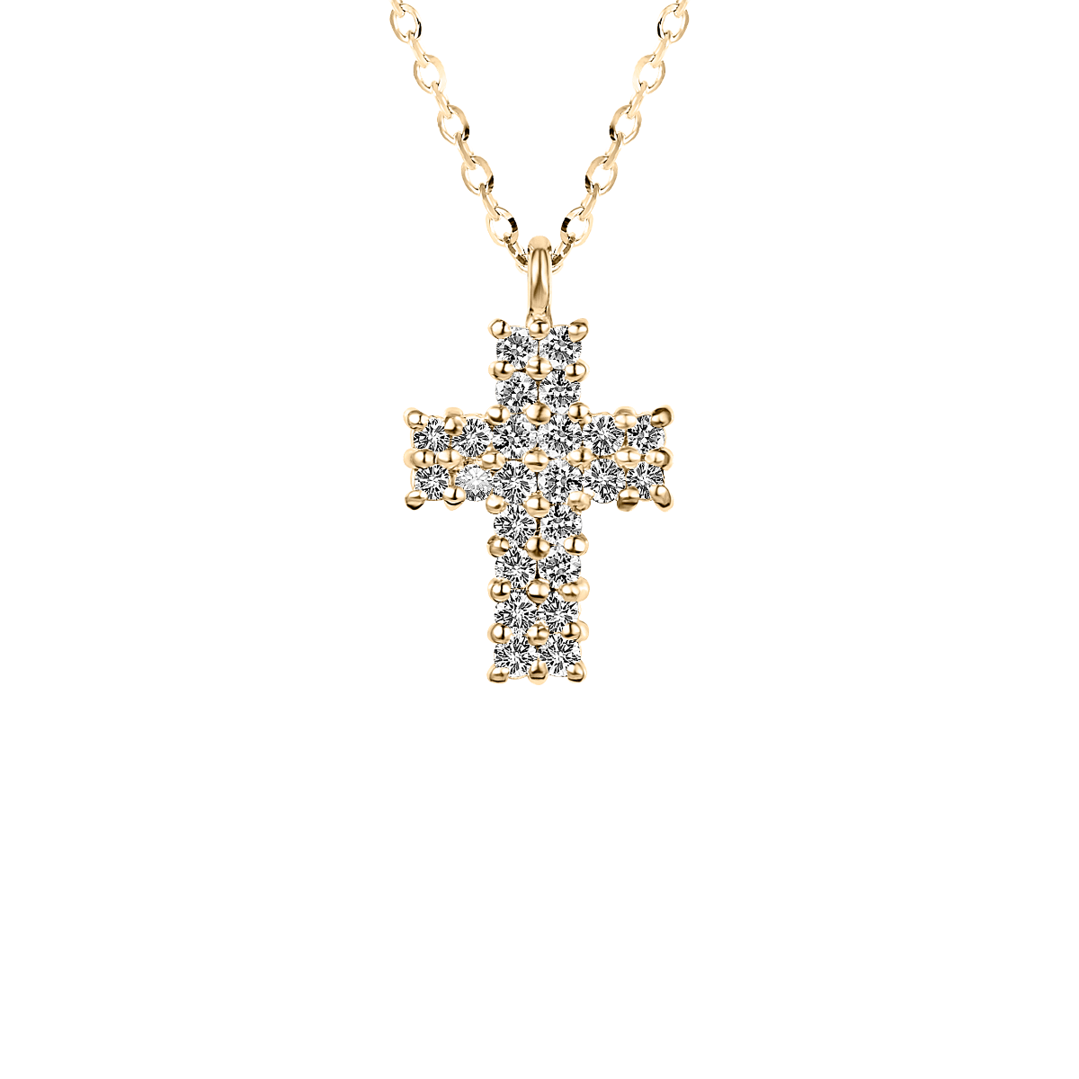 Cruz de diamantes oro amarillo