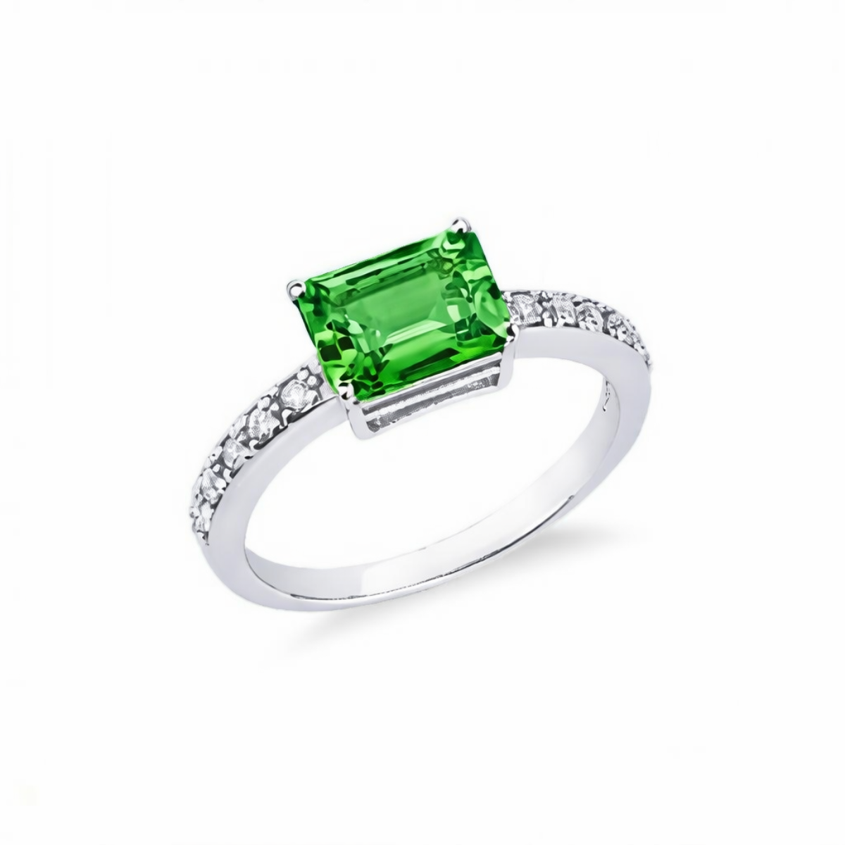Anillo de peridot y diamantes Oporto