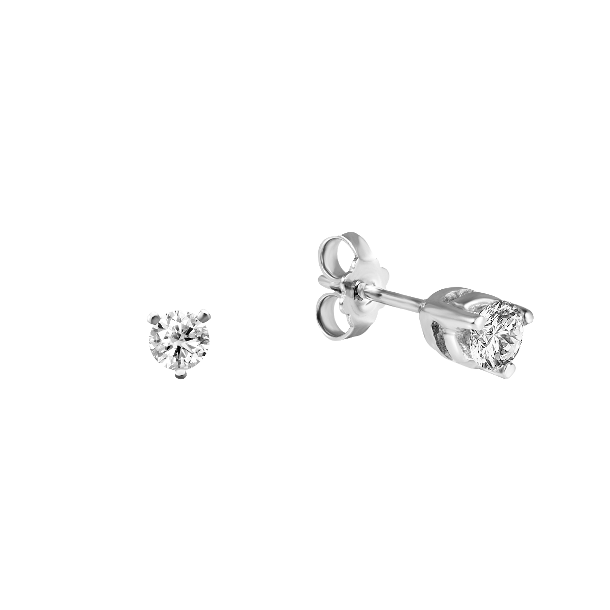 Brincos de diamantes curtos em ouro branco