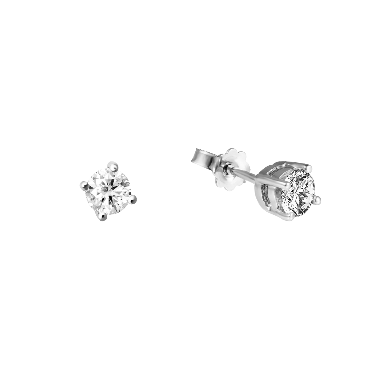 Pendientes de diamantes cortos en oro blanco