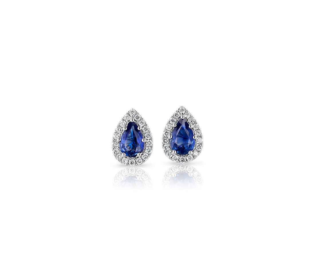 Pendientes de zafiro y diamantes