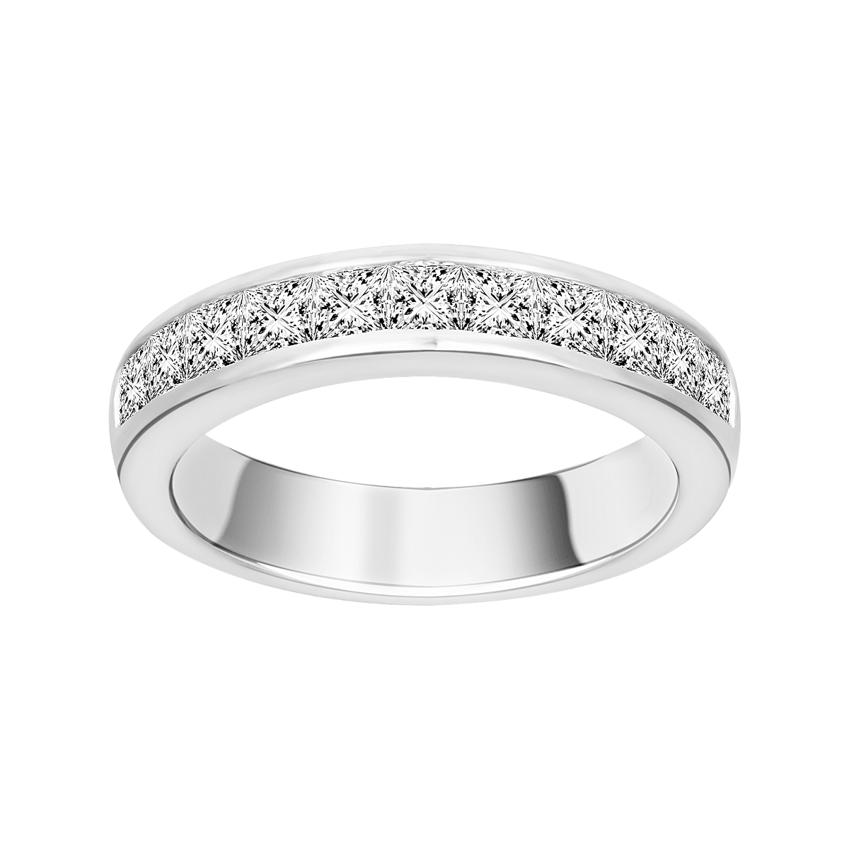 Aliança de diamantes em ouro branco