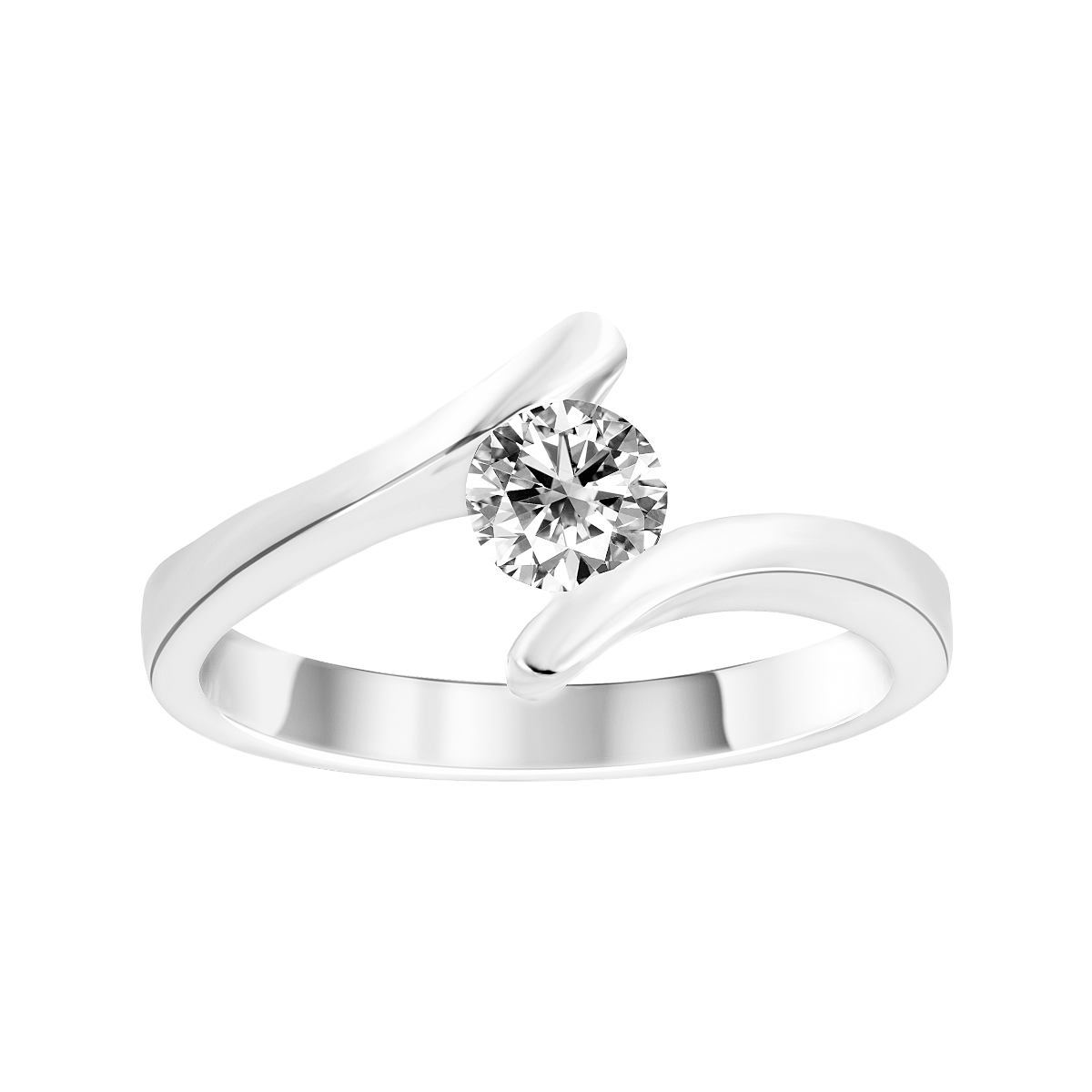 Solitário de diamantes en ouro branco