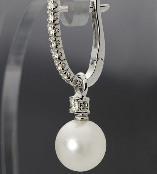PENDIENTES DE DIAMANTES Y PERLAS