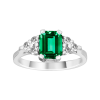 Anel de esmeralda e diamantes ouro branco