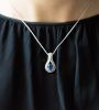 pendente de safira e diamantes