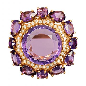 Anillo de amatista y diamantes Aloa