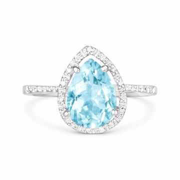 Anillo de aguamarina y diamantes BOLIVIA