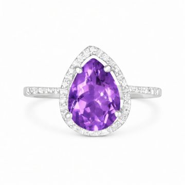 Anillo de amatista y diamantes BOLIVIA