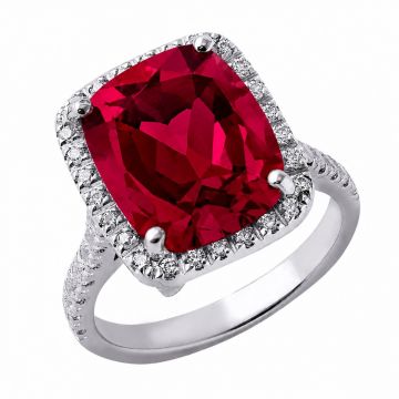 Anillo de citrino rojo y diamantes Brisa