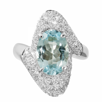 Anillo de aguamarina y diamantes DANA