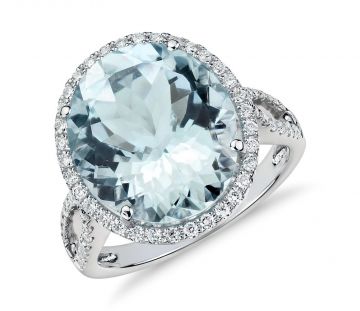 Anillo de aguamarina y diamantes CARTAGENA