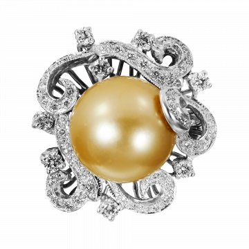 Anel de pérolas e diamantes KOMODO