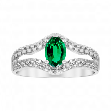 Anillo de esmeralda y diamantes CALI
