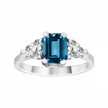 Anillo de topacio y diamantes CAUCA