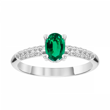 Anillo de esmeralda y diamantes CEYLAN