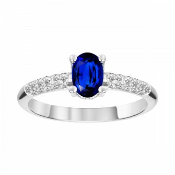 Anillo de zafiro y diamantes CEYLAN