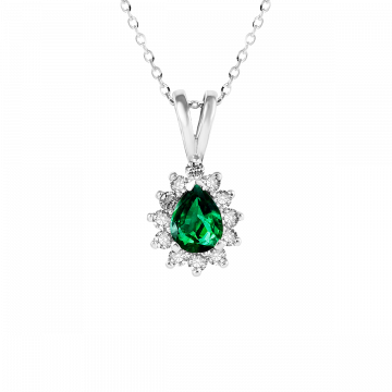 Colgante de esmeralda y diamantes ORLA