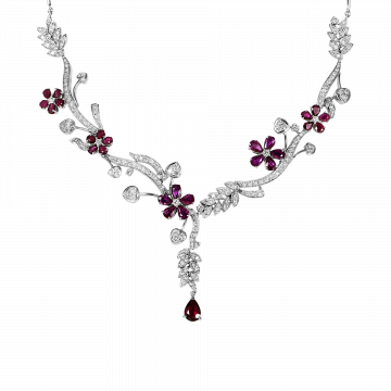 Colar de diamantes e rubies SUMATRA