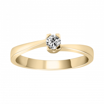 Anel de ouro amarelo com diamantes EMMA