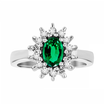 Anillo de esmeralda y diamantes IBAGUÉ