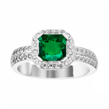 Anillo de esmeralda y diamantes IGUAZU
