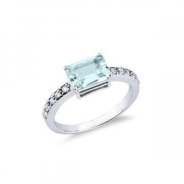 Anillo de aguamarina y diamantes Oporto