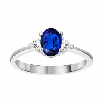 Anillo de zafiro y diamantes LUXEMBURGO