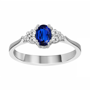 Anillo de zafiro y diamantes MADRÁS