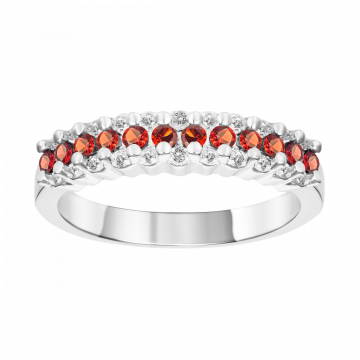 Anel de safira laranja e diamantes MANAGUA 