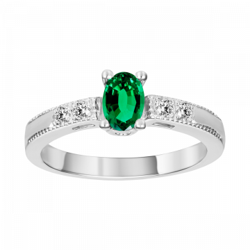 Anillo de esmeralda y diamantes MEDELLIN