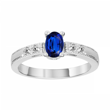 Anillo de zafiro y diamantes MEDELLIN