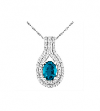 Colgante de aguamarina y diamantes NADJI