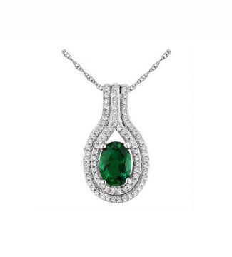 Colgante de esmeralda y diamantes NADJI