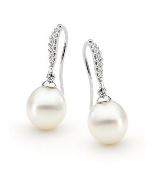 Pendientes de perlas y diamantes NEPTUNO