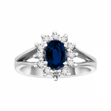 Anillo de zafiro y diamantes ORLA