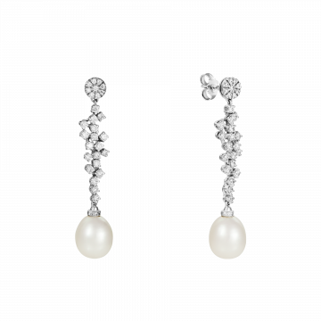 Brincos de pérolas e diamantes LOMBOK