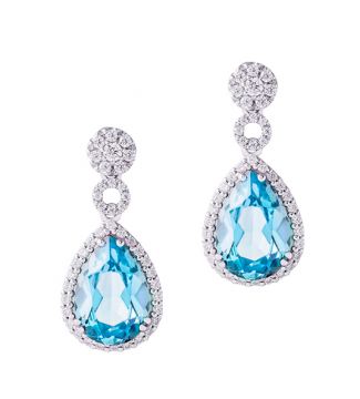 Pendientes de topacios y diamantes CANELLE