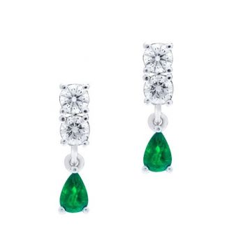 Brincos de esmeraldas e diamantes MONGUI