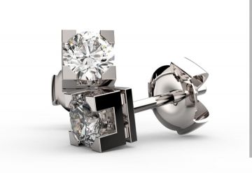 Pendientes de oro blanco 18 qts. y diamantes LUISA