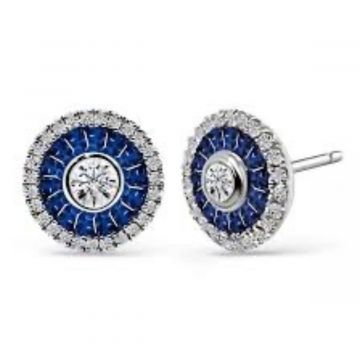 Pendientes de zafiro y diamantes 