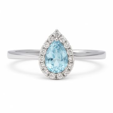 Anillo de aguamarina y diamantes Sarajevo