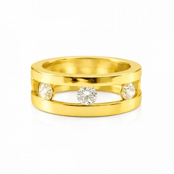 Alianza de diamantes Cisne oro amarillo