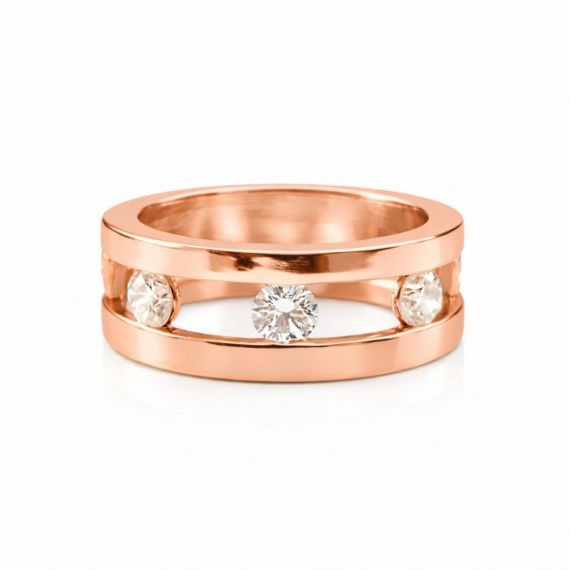 Alianza de diamantes Cisne oro rosa