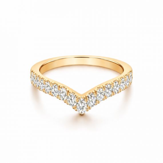 Alianza de diamantes Madeira oro amarillo