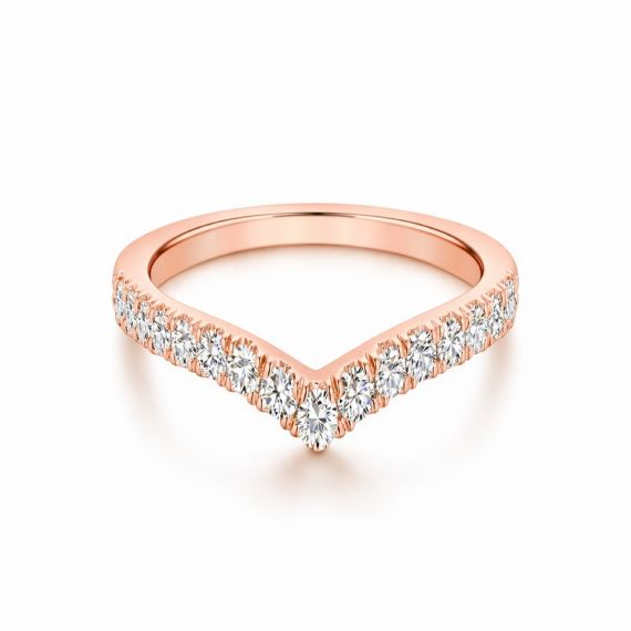 Alianza de diamantes Madeira oro rosa